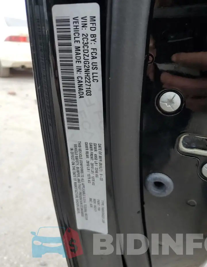 2C3CDZJG2NH227103 Photo# 12