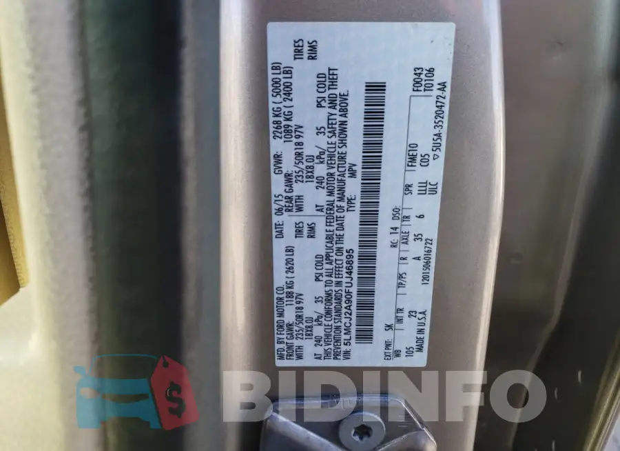5LMCJ2A90FUJ46895 Photo# 14