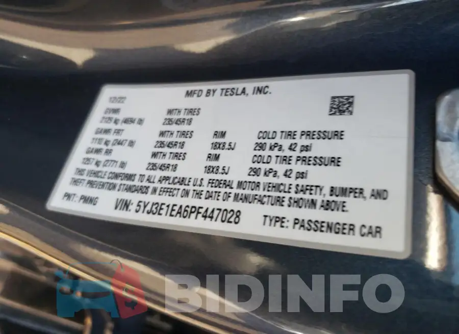 5YJ3E1EA6PF447028 Photo# 13