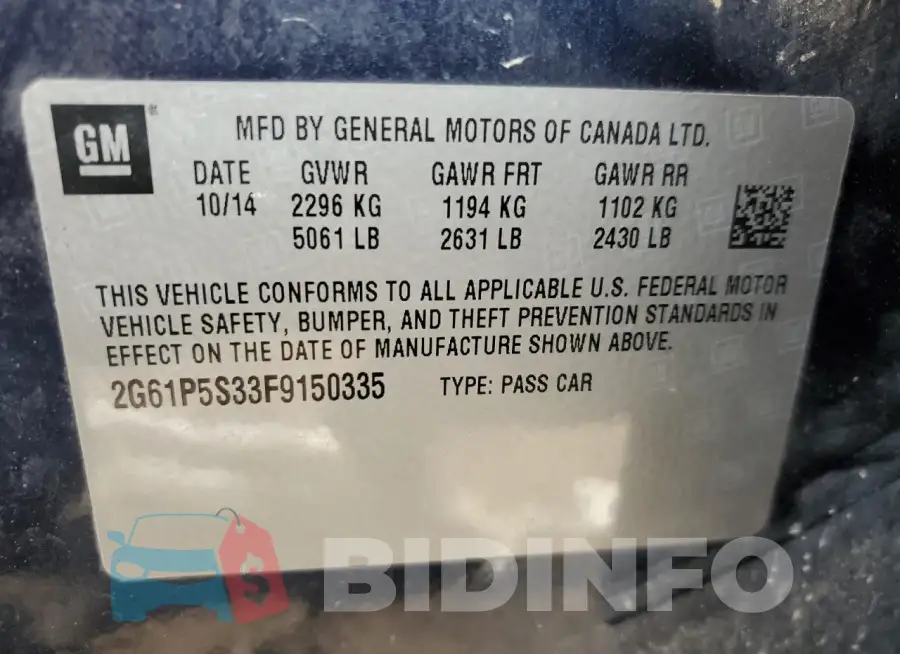 2G61P5S33F9150335 Photo# 12