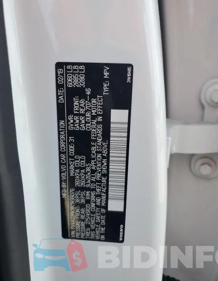 YV4A22PKXK1499076 Photo# 13