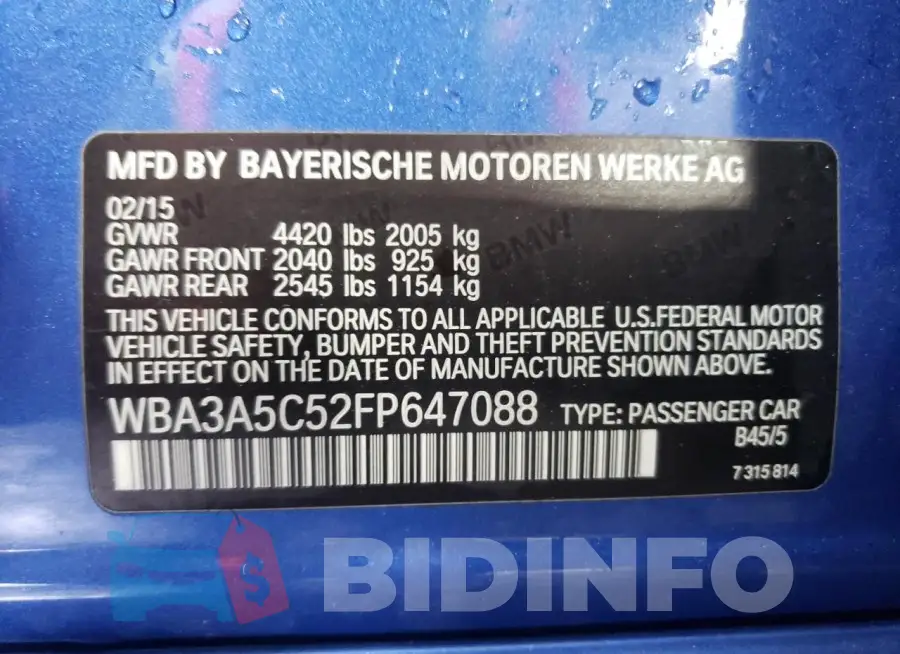 WBA3A5C52FP647088 Photo# 12