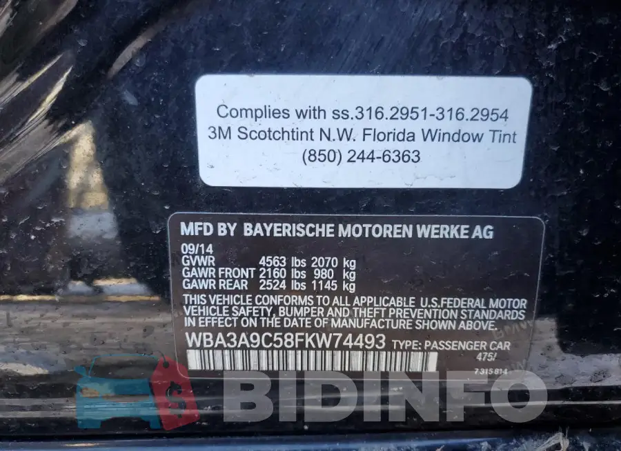 WBA3A9C58FKW74493 Photo# 13