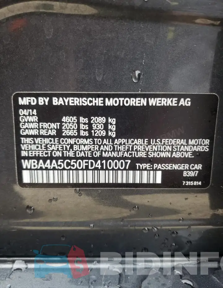 WBA4A5C50FD410007 Photo# 12