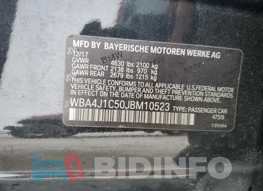 WBA4J1C50JBM10523 Photo# 12