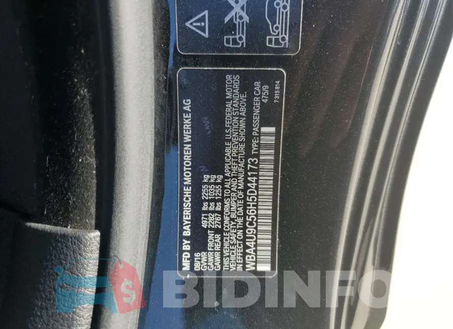 WBA4U9C56H5D44173 Photo# 12