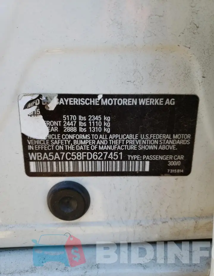 WBA5A7C58FD627451 Photo# 12