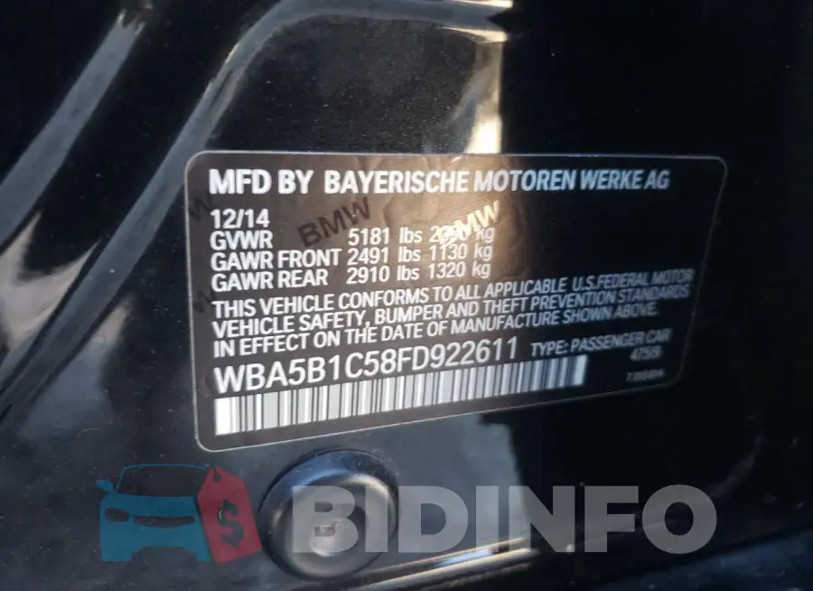 WBA5B1C58FD922611 Photo# 12