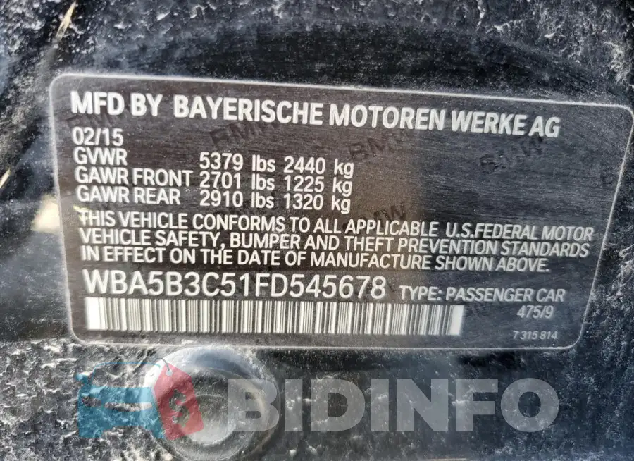 WBA5B3C51FD545678 Photo# 12