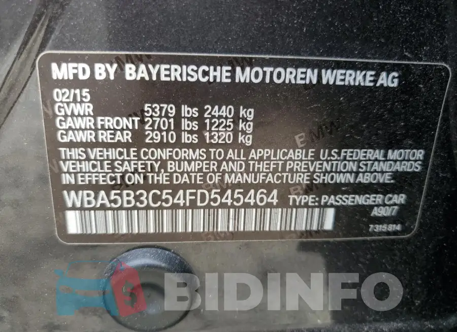 WBA5B3C54FD545464 Photo# 13