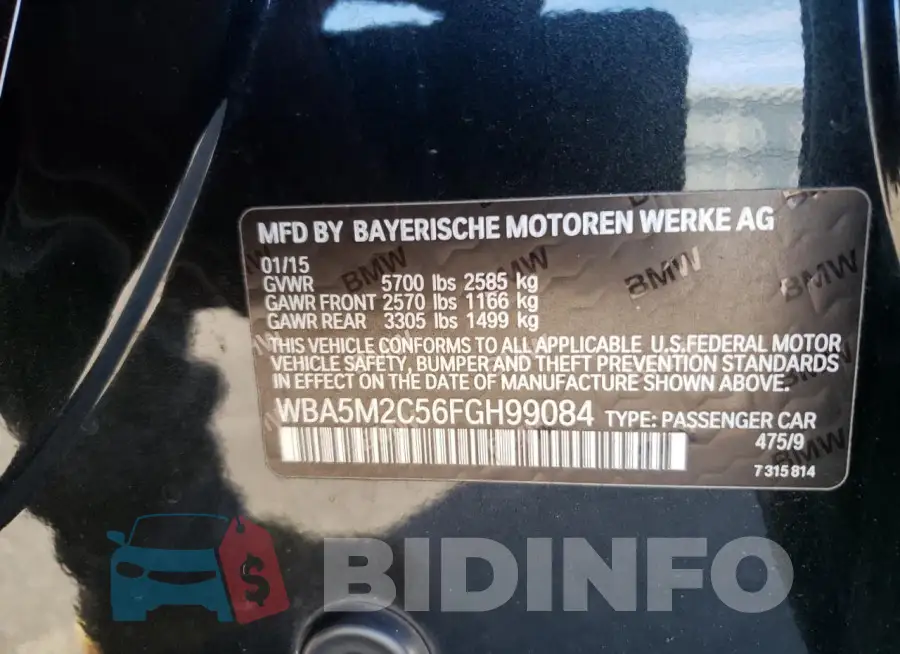 WBA5M2C56FGH99084 Photo# 12