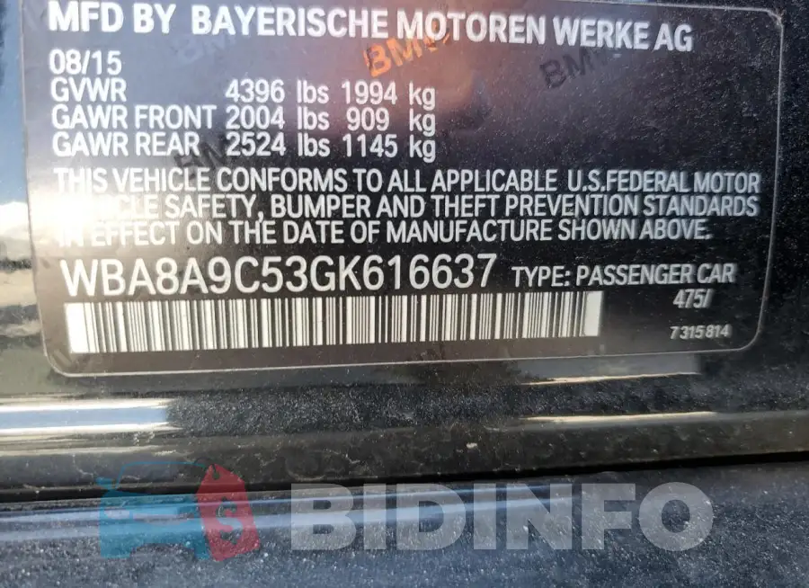 WBA8A9C53GK616637 Photo# 12