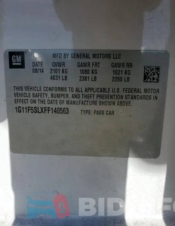 1G11F5SLXFF140563 Photo# 12