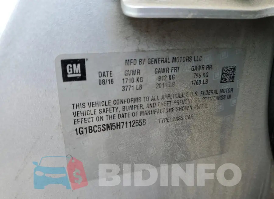 1G1BC5SM5H7112558 Photo# 12