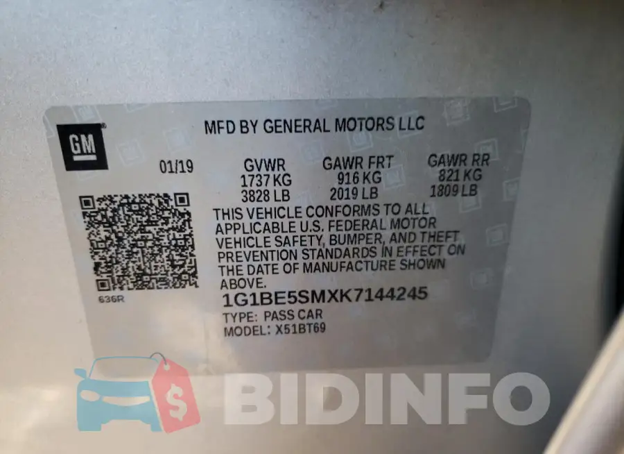 1G1BE5SMXK7144245 Photo# 12