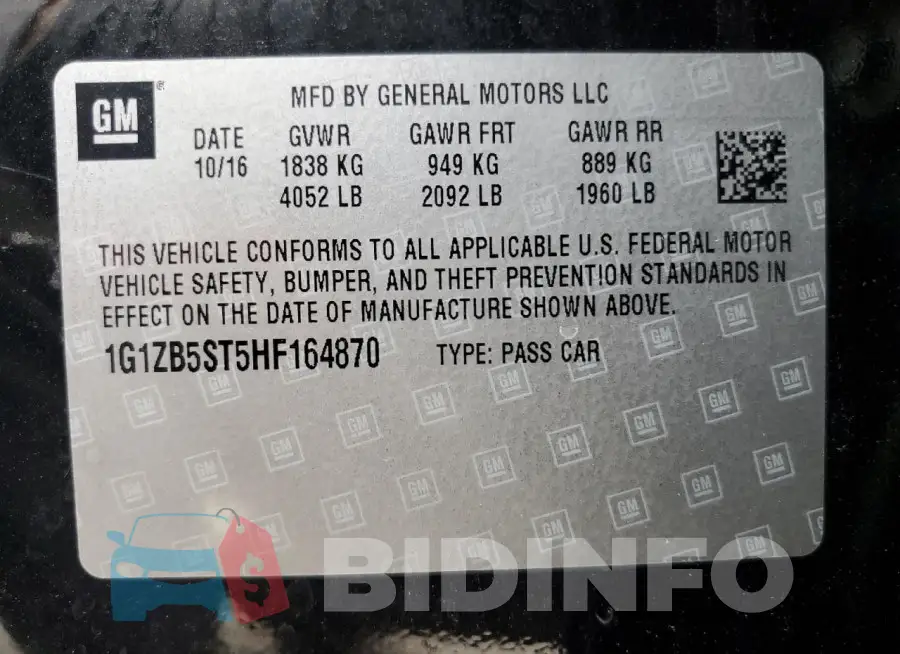 1G1ZB5ST5HF164870 Photo# 12
