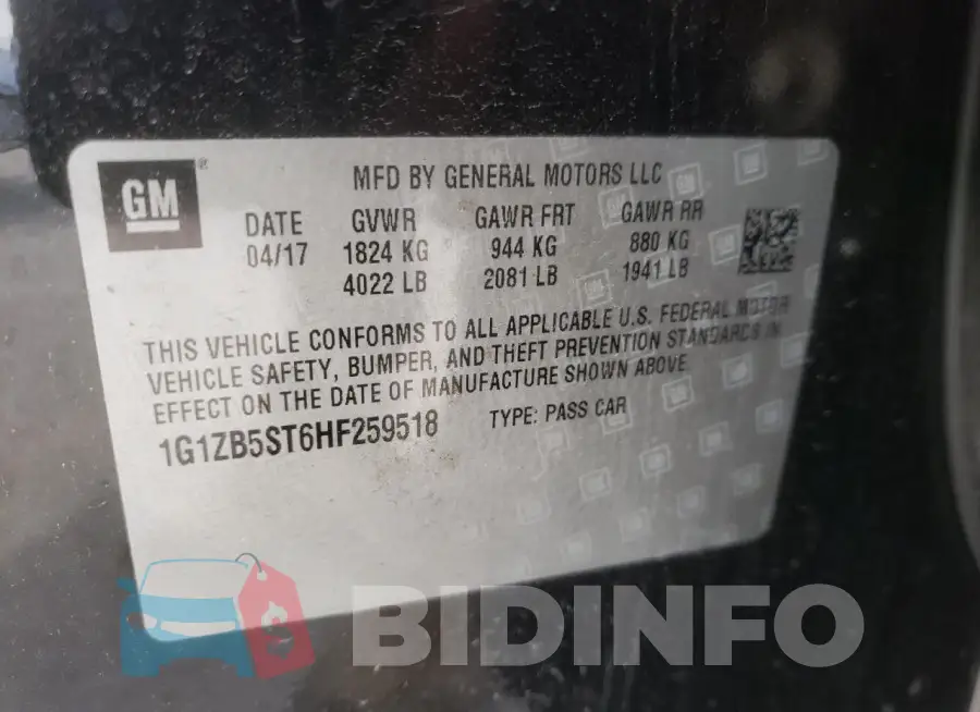1G1ZB5ST6HF259518 Photo# 12