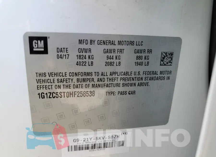 1G1ZC5ST0HF258538 Photo# 12