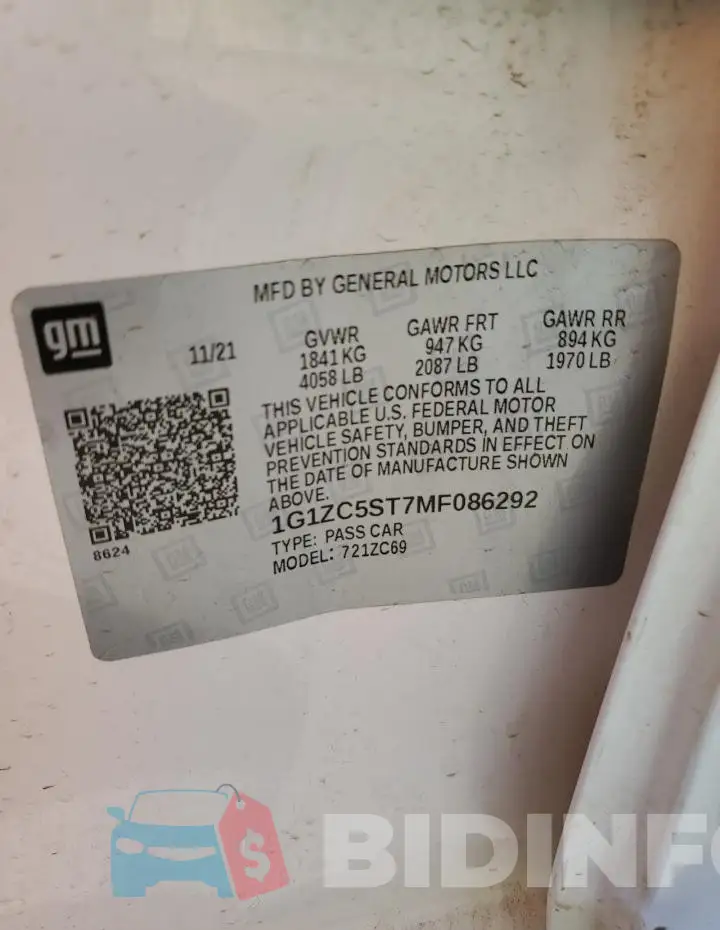 1G1ZC5ST7MF086292 Photo# 12