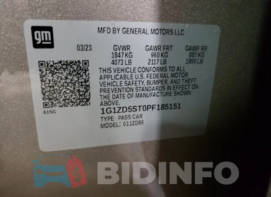 1G1ZD5ST0PF185151 Photo# 12
