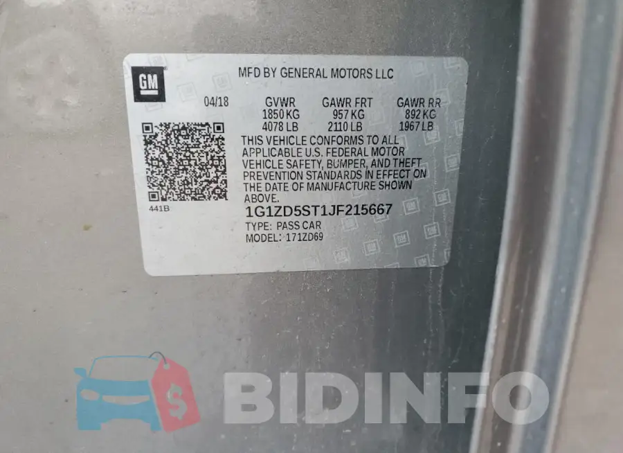 1G1ZD5ST1JF215667 Photo# 12