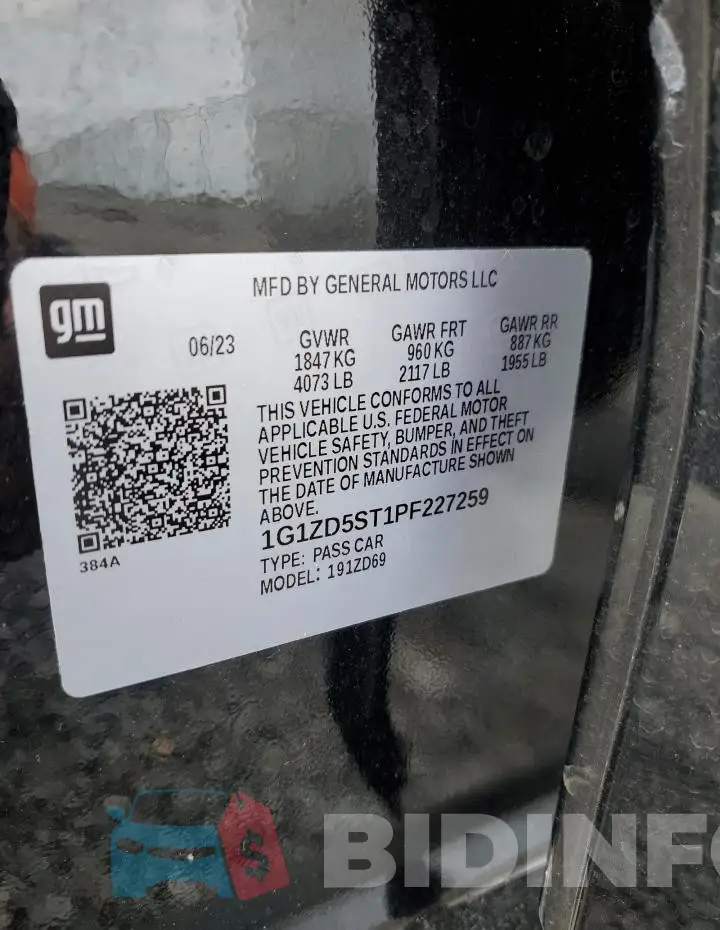 1G1ZD5ST1PF227259 Photo# 12