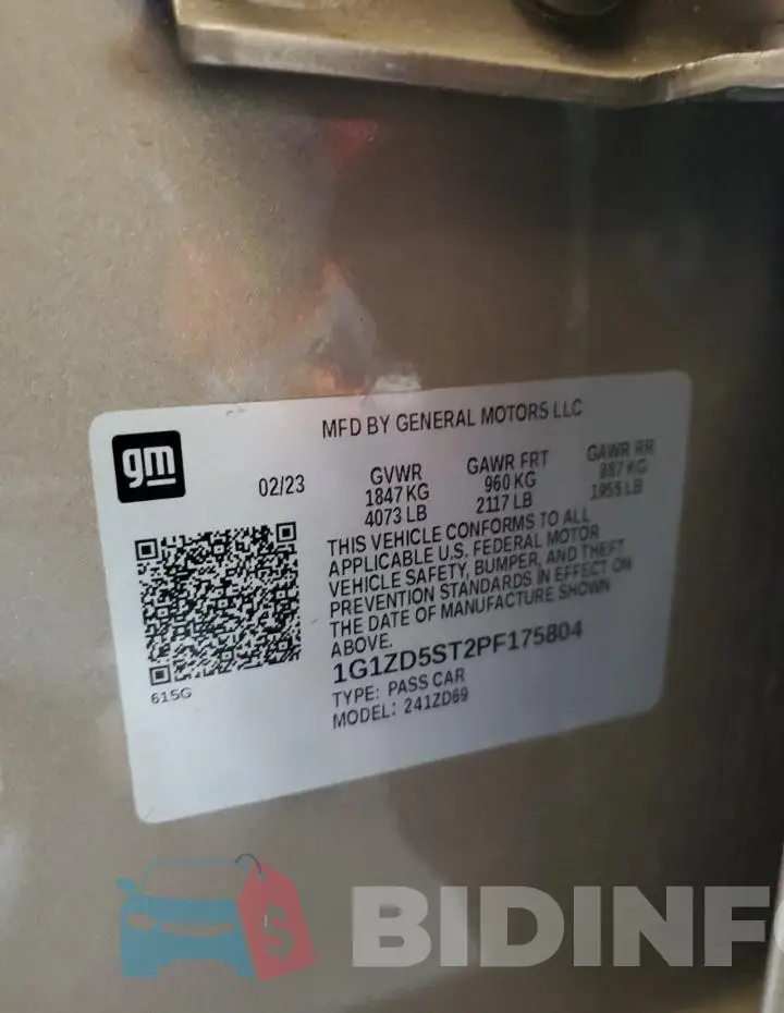 1G1ZD5ST2PF175804 Photo# 12