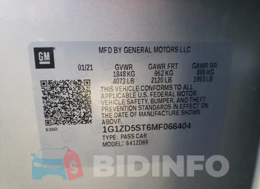 1G1ZD5ST6MF066404 Photo# 12