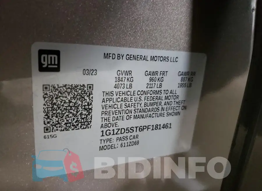 1G1ZD5ST6PF181461 Photo# 12