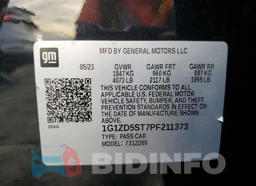 1G1ZD5ST7PF211373 Photo# 12