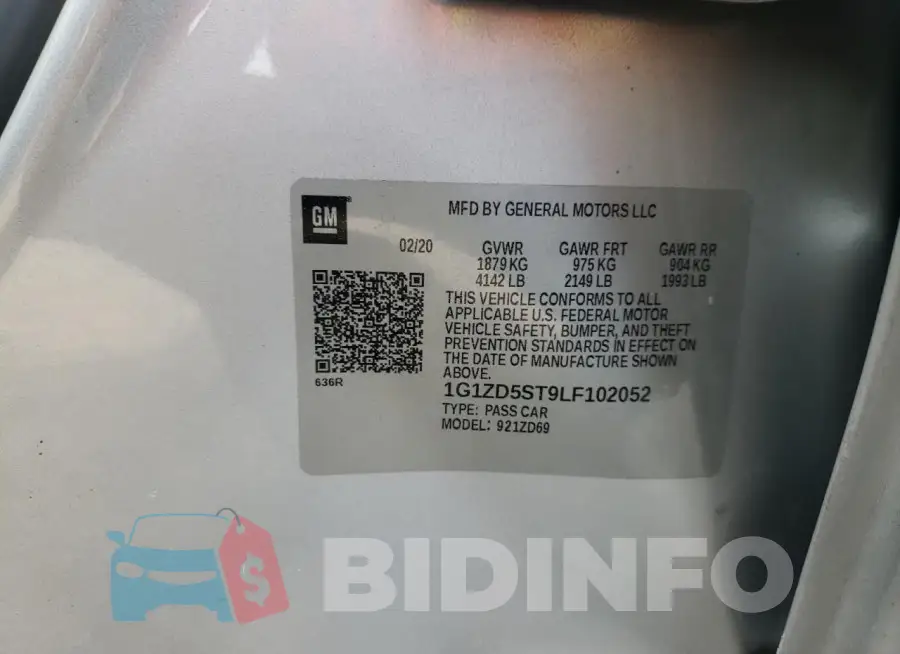 1G1ZD5ST9LF102052 Photo# 12