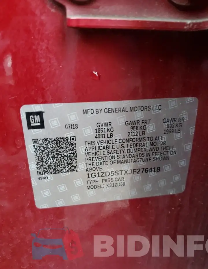 1G1ZD5STXJF276418 Photo# 12