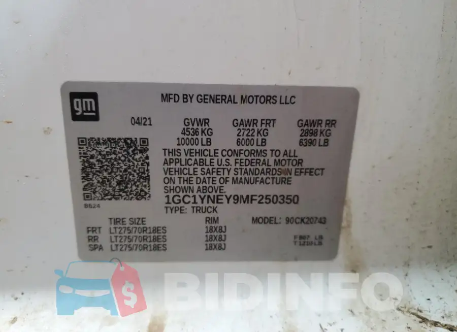 1GC1YNEY9MF250350 Photo# 12