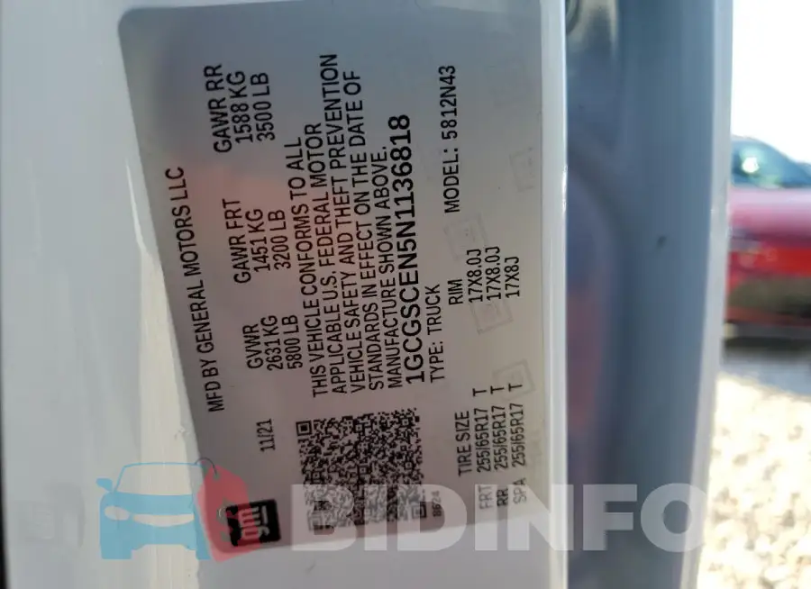 1GCGSCEN5N1136818 Photo# 12