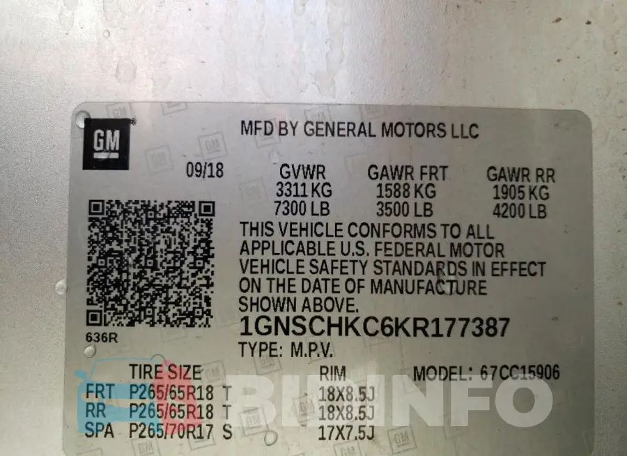 1GNSCHKC6KR177387 Photo# 13