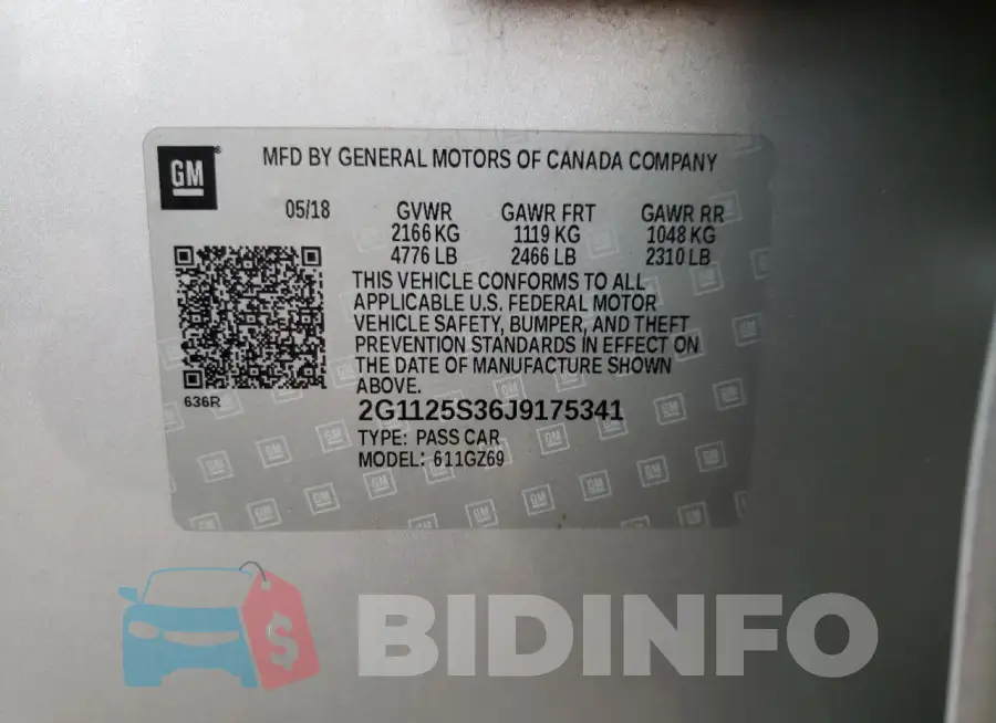 2G1125S36J9175341 Photo# 13