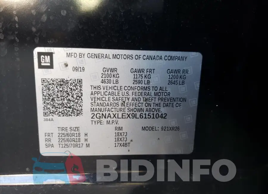 2GNAXLEX9L6151042 Photo# 13