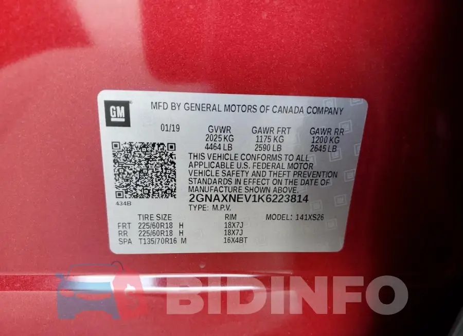 2GNAXNEV1K6223814 Photo# 12