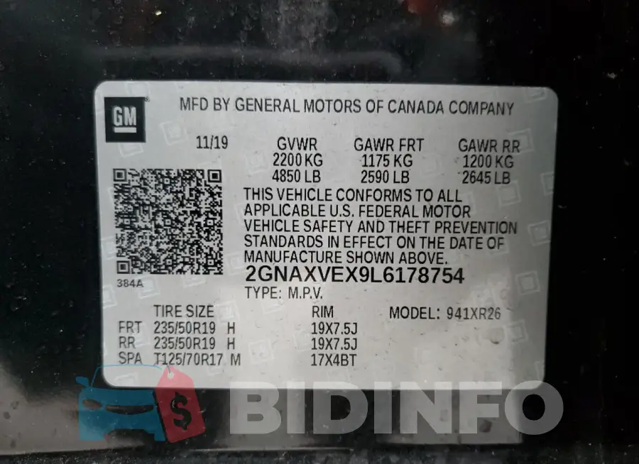 2GNAXVEX9L6178754 Photo# 13