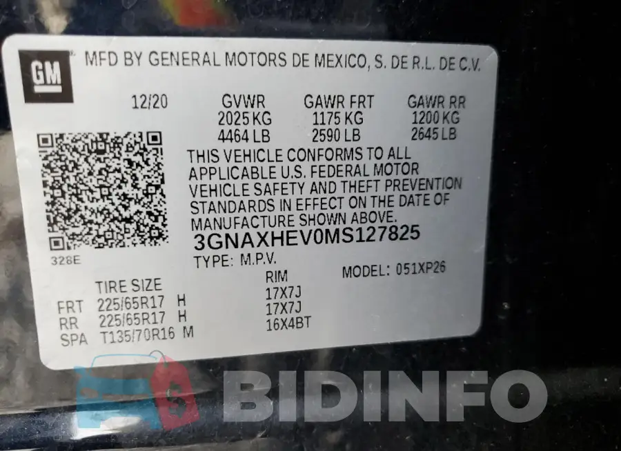 3GNAXHEV0MS127825 Photo# 12