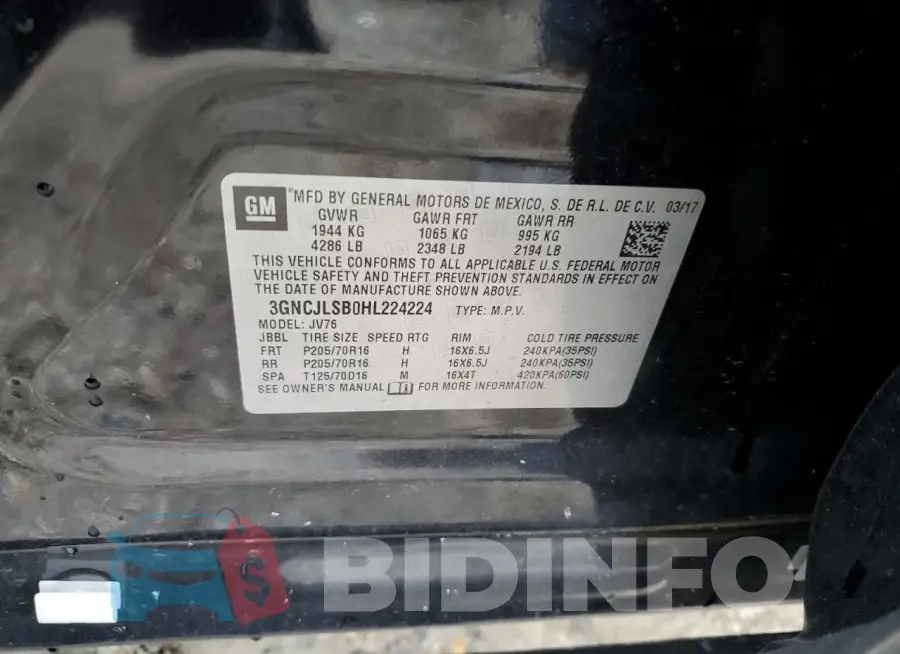 3GNCJLSB0HL224224 Photo# 13