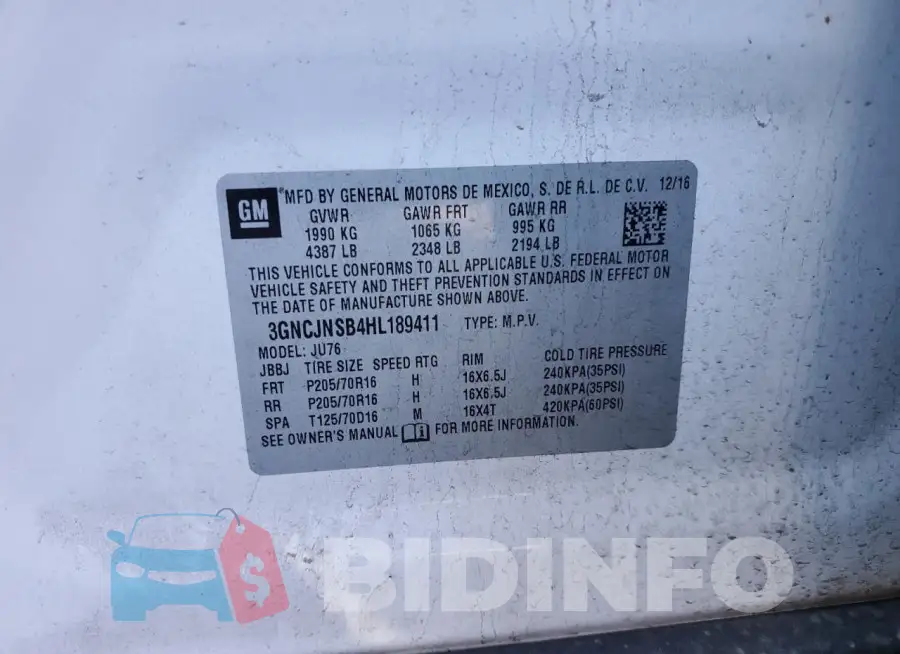 3GNCJNSB4HL189411 Photo# 12
