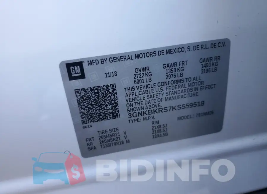 3GNKBKRS7KS559518 Photo# 14