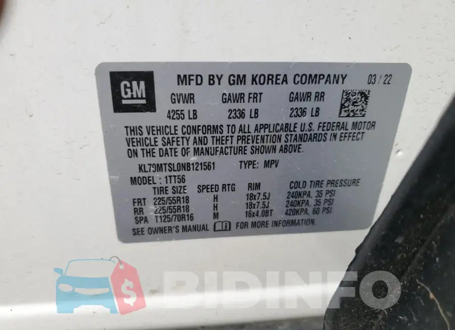 KL79MTSL0NB121561 Photo# 14