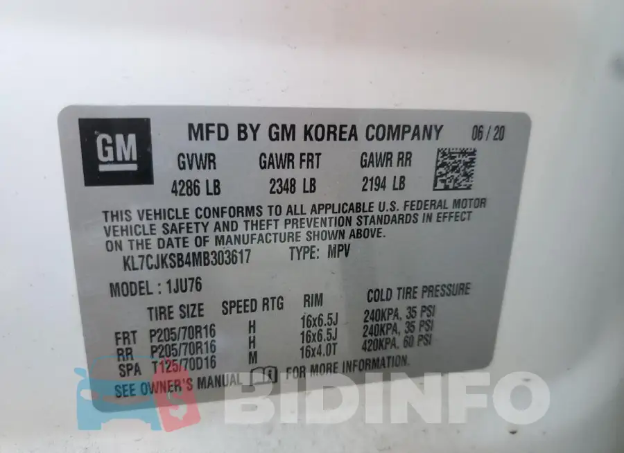KL7CJKSB4MB303617 Photo# 13
