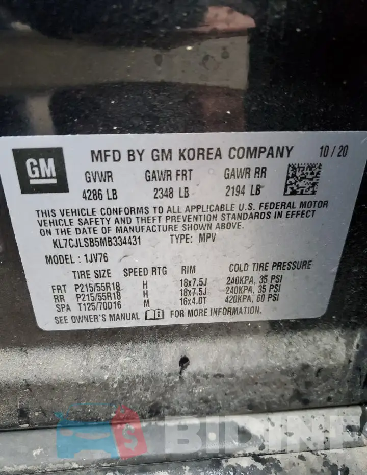 KL7CJLSB5MB334431 Photo# 13