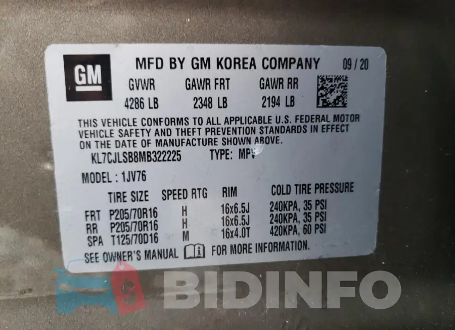 KL7CJLSB8MB322225 Photo# 13