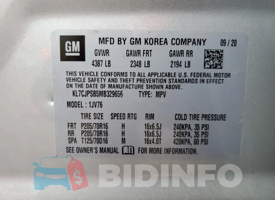 KL7CJPSB5MB329656 Photo# 13