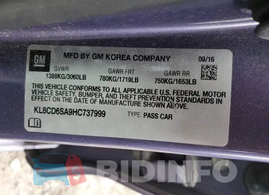 KL8CD6SA9HC737999 Photo# 13
