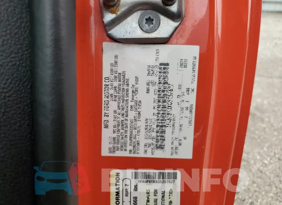 1FA6P8THXG5257627 Photo# 12